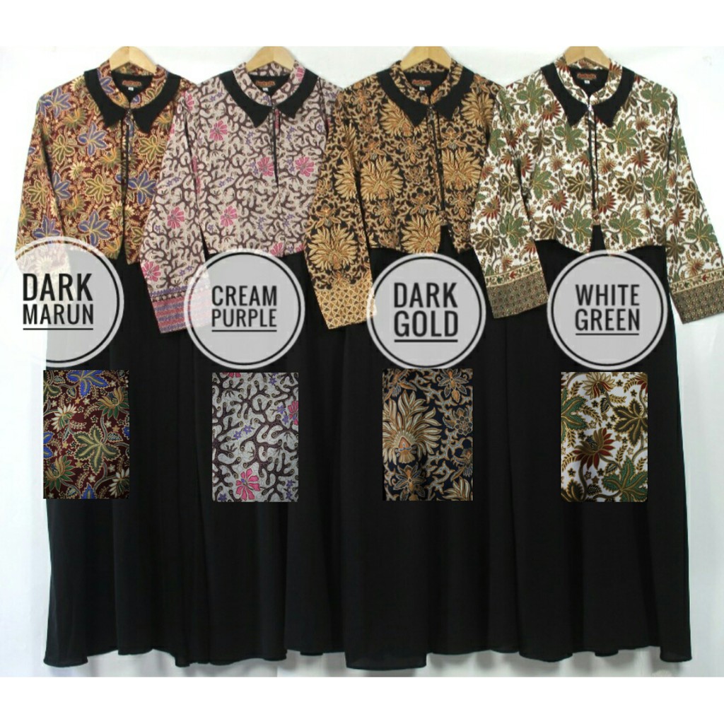 GAMIS batik BLEZER  black series busana muslimah syari busui kondangan walimah shabby ootd