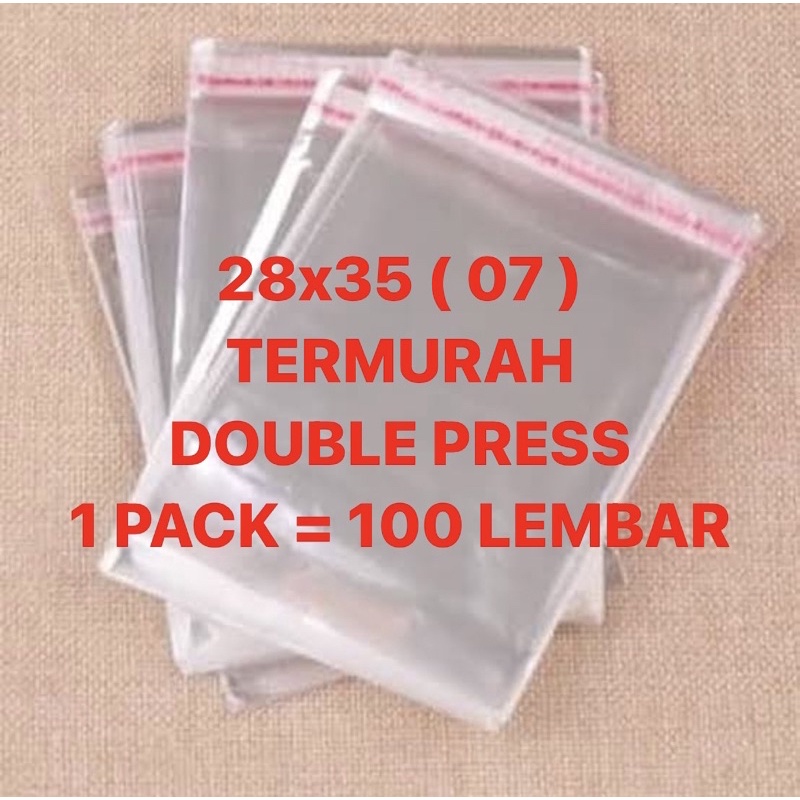 28x35 40 MICRON / PLASTIK OPP SEAL TEBAL 100 PCS / PLASTIK KEMASAN BAJU