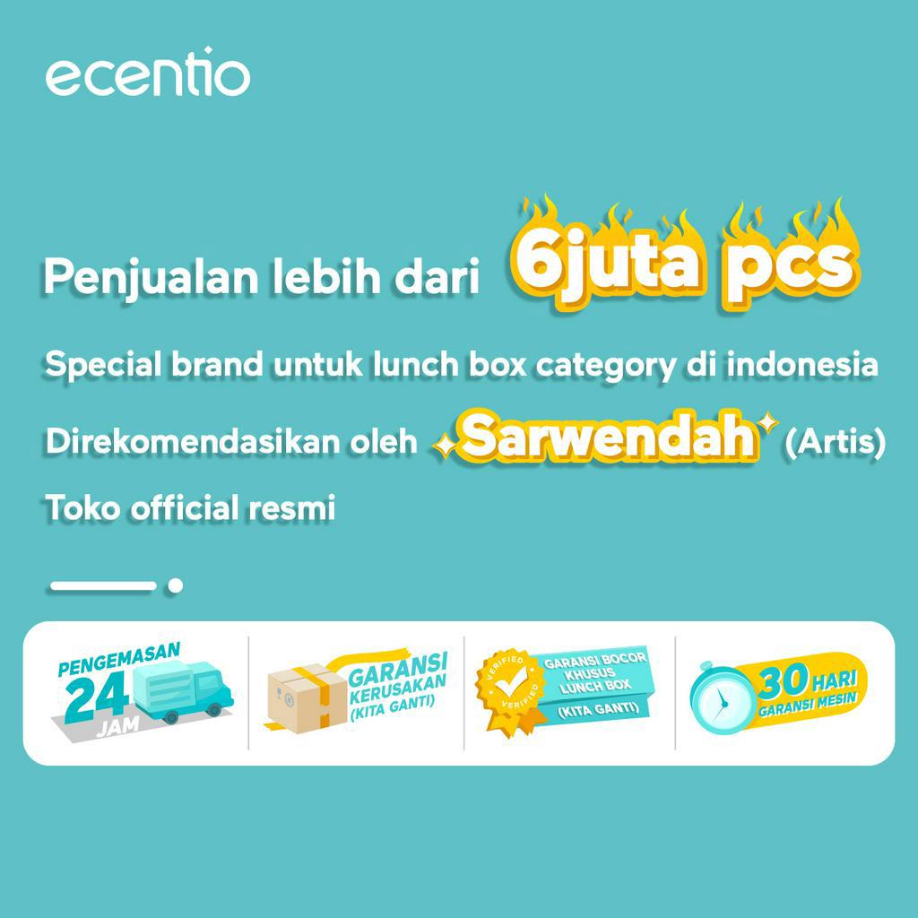 ecentio lunch box 3 Grid 850ml kotak Kotak Bekal Makan Anti Tumpah