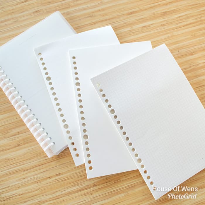 

HWN- BASIC LOOSE LEAF BINDER PAPER GRID - RULED - DOTTED - BLANK - ALima Grid