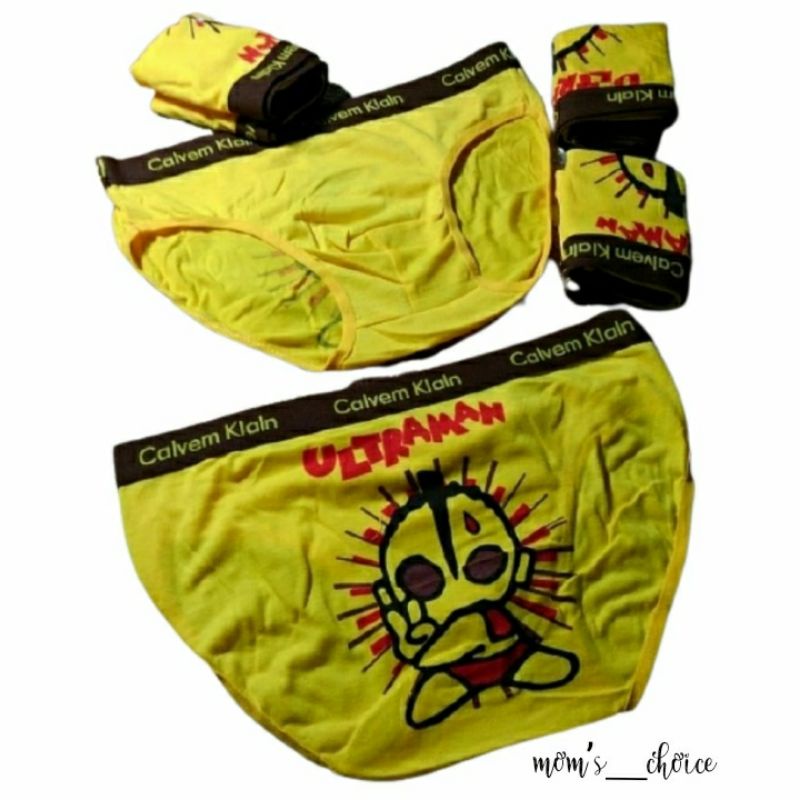 CELANA DALAM IMPORT ANAK LAKI LAKI UKURAN JUMBO KATUN / sempak anak COWO jumbo  KUNING ULTRAMAN