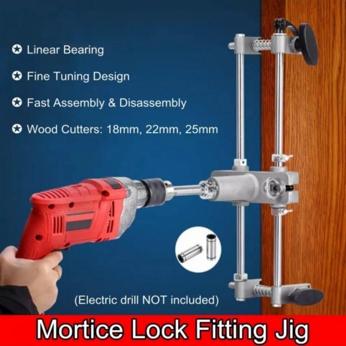 New X Door Lock Mortiser Jig Kit Alat Pembuat Lobang Kunci Pintu