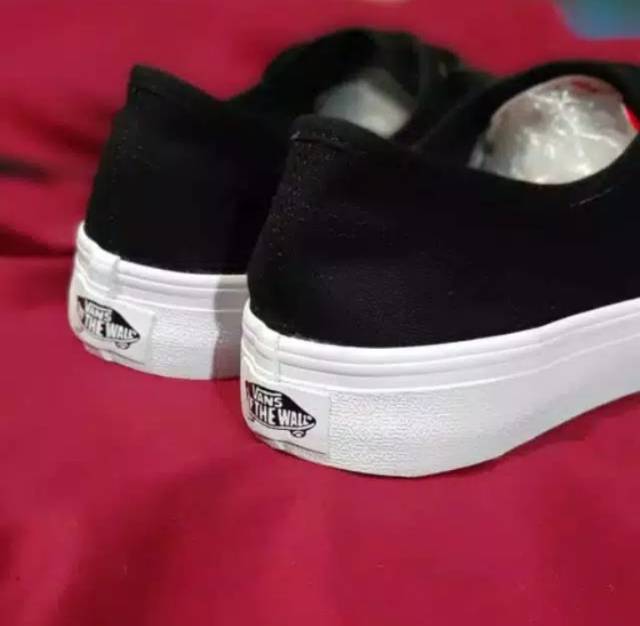 SEPATU43 VANS AUTHENTIC FULL BLACK HITAM POLOS WHITE PUTIH OLDSKOOL ERA SK8