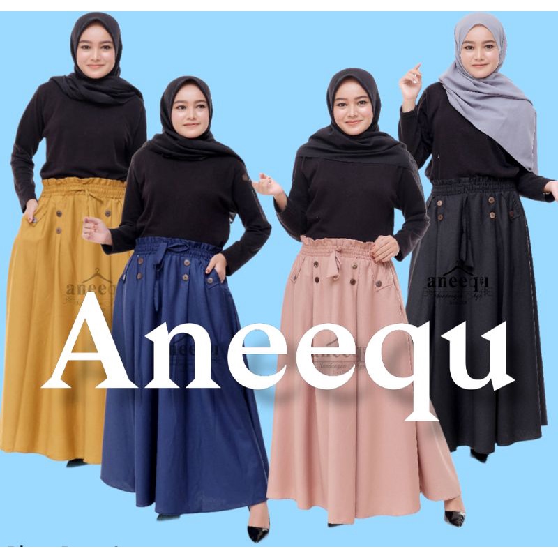 ROK PAYUNG PANJANG POLOS BAHAN KATUN TOYOBO PREMIUM WARNA HITAM MILO NAVY ABU-ABU
