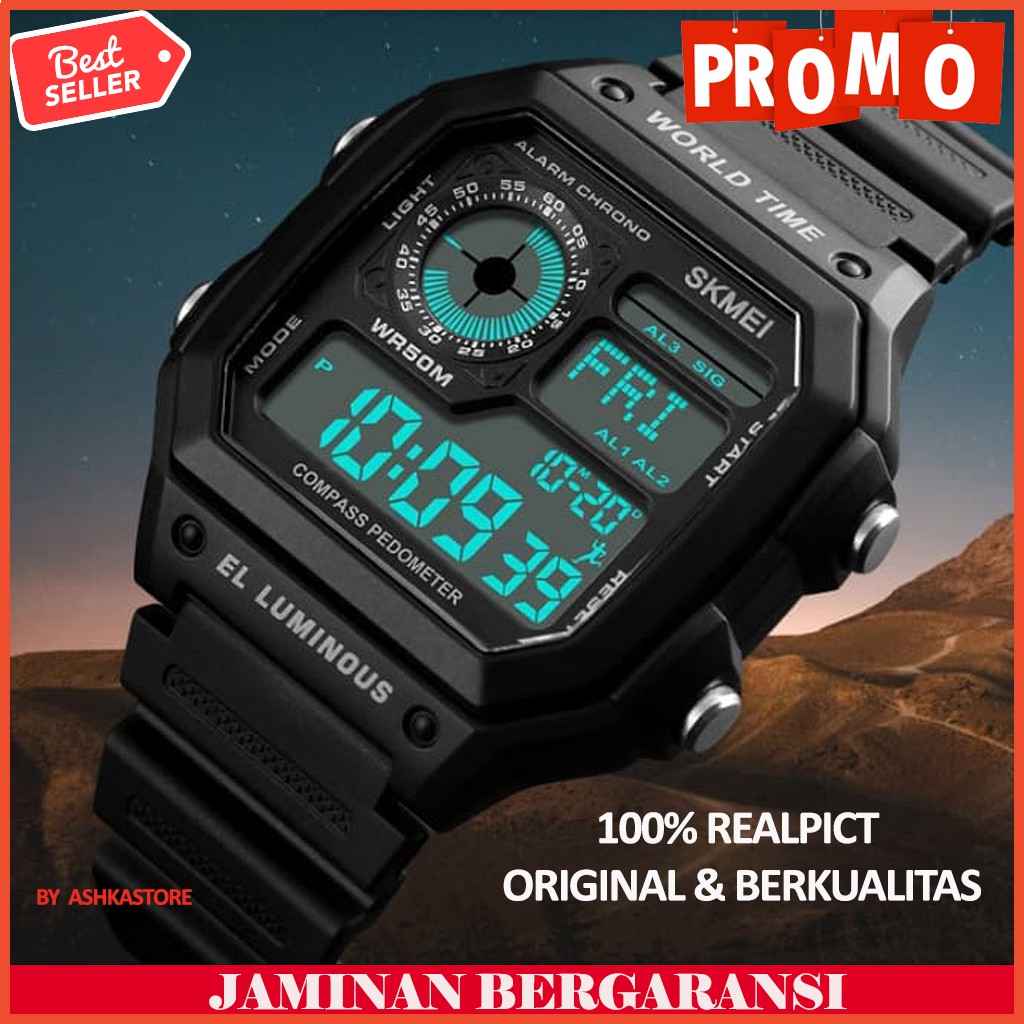 JAM TANGAN KOMPAS SKMEI Jam Tangan Digital Pria Kompas Pedometer Kalori PROMO NEW ARRIVAL