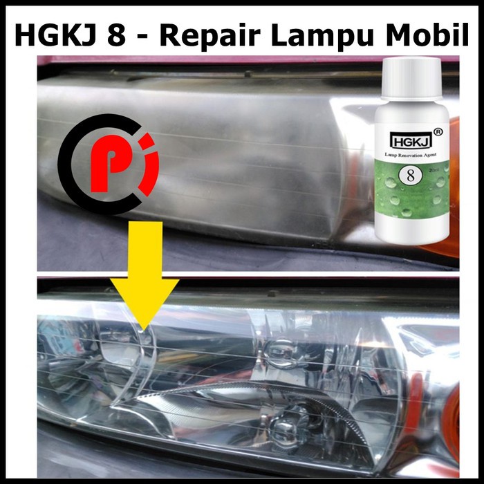 HGKJ 8 Cairan Pemutih Lampu Mobil Lens Restoration Headlight isi 50mL