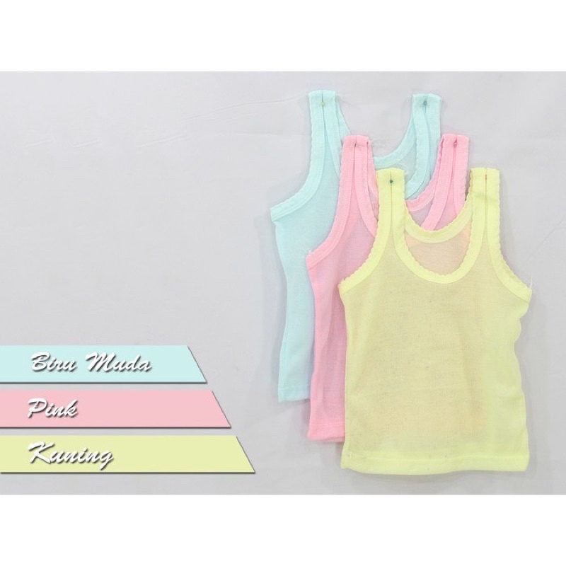 6 pcs Kaos anak Singlet Polos size S M L XL L3