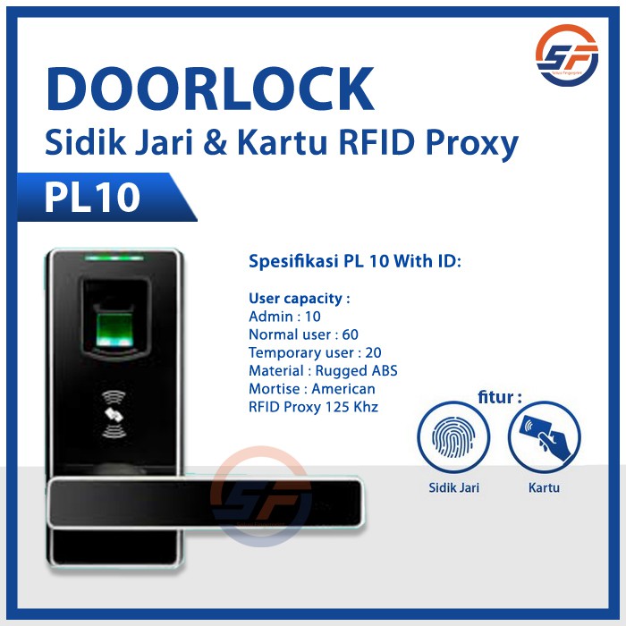 Smart Door Lock ZKTeco PL10 | Kunci Pintu Hotel Kartu Proxy &amp; Fingerprint