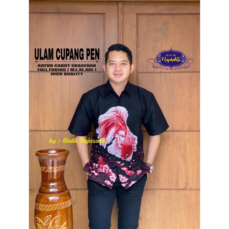 BATIK PRIA ULAM CUPANG LAPIS FURING KATUN HALUS SRAGENAN SIZE M-XXL HIGH QUALITY