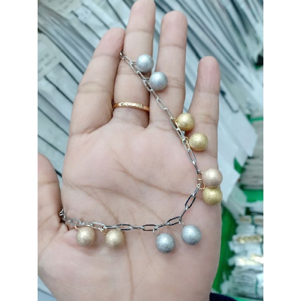 GELANG BOLA TITANIUM RANTE ANTI KARAT