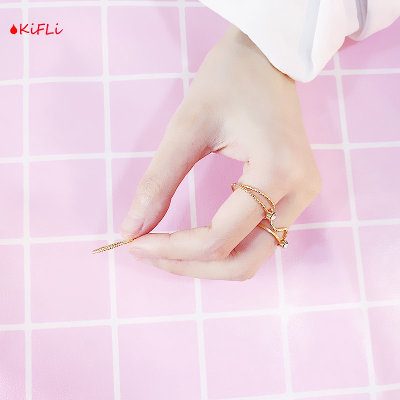 5Pcs / Set Cincin,Jari Aneka Bentuk Warna,Silver untuk Wanita