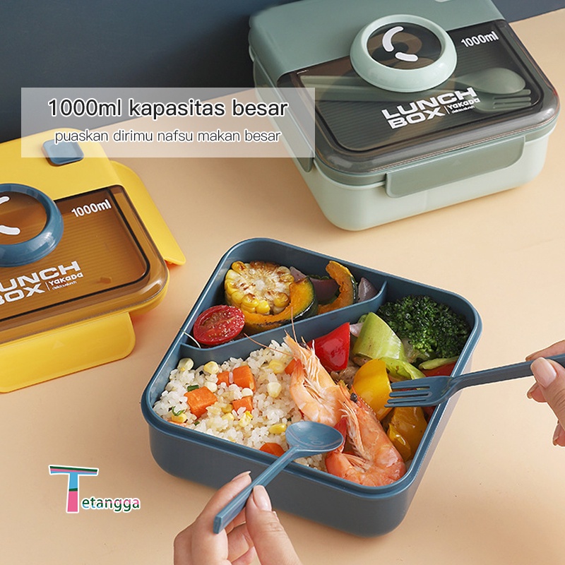 Tempat Makan Kotak Bekal Tempat Makan Jerami Lunch Box Set  ​Free Sendok Tempat Makan Anti Bocor