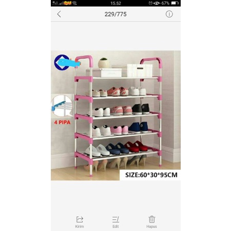 rak sepatu susun 5 besi