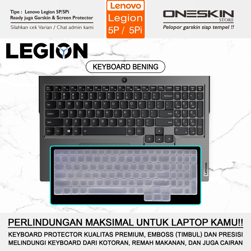 Garskin Laptop Pelindung Keyboard Screen Protector Lenovo Legion 5 5i 5P 5Pi-15 15IMH05 15IMH05H Tpu