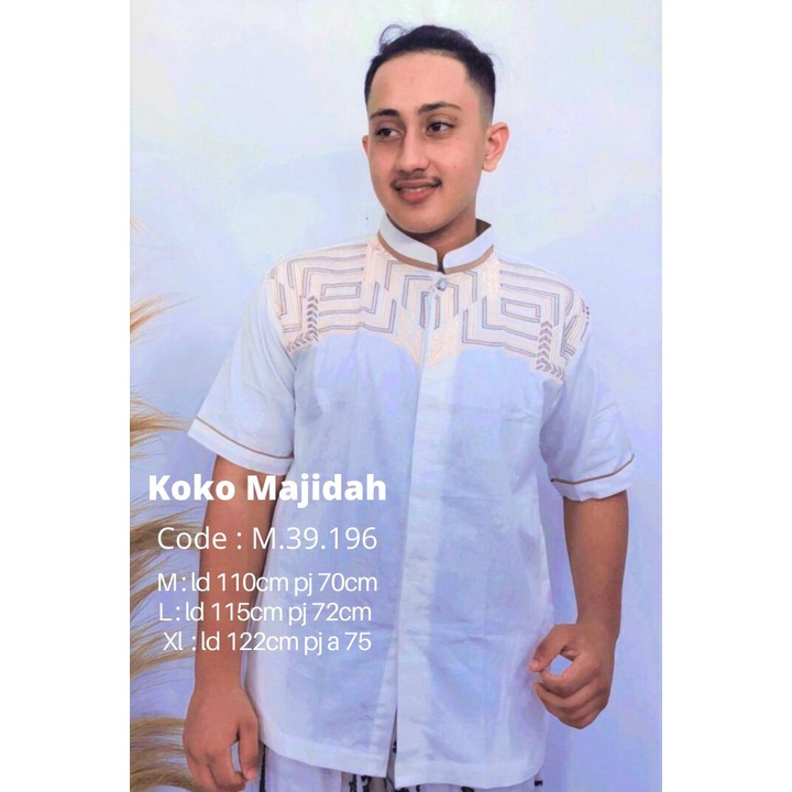 BAJU MUSLIM KOKO PENDEK PUTIH MAJIDAH M.39.196