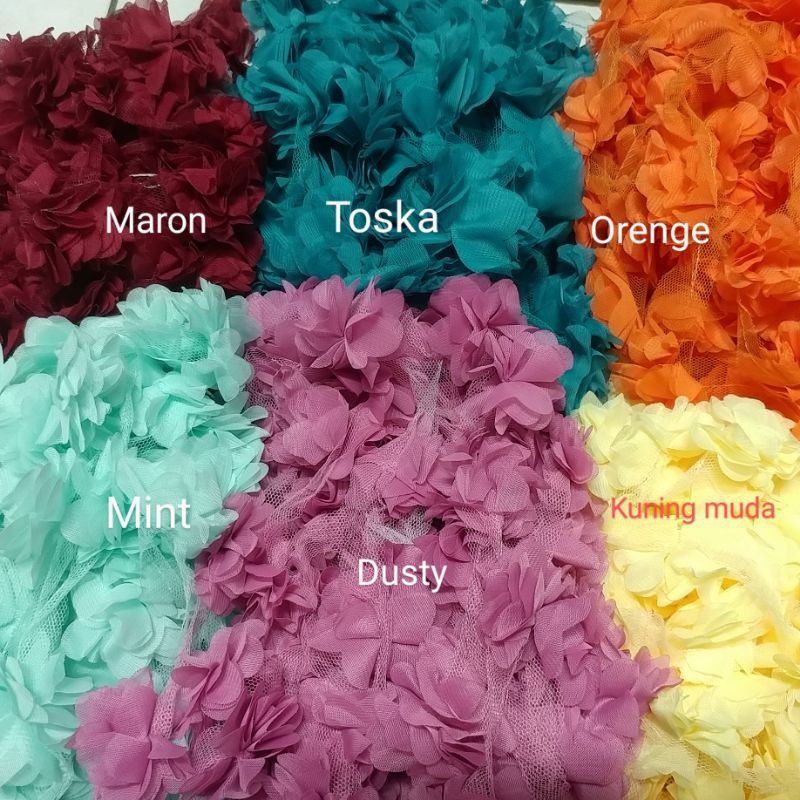 Bunga Frill / kertas /12 pcs