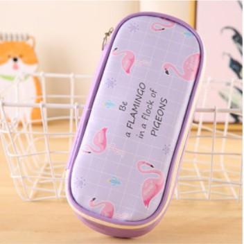 Tempat Pensil Jumbo FLAMINGO / Tempat Alat Tulis Besar Flamingo / Tepak Pensil Motif Flamingo Unik-Jumbo Flamingo UNGU