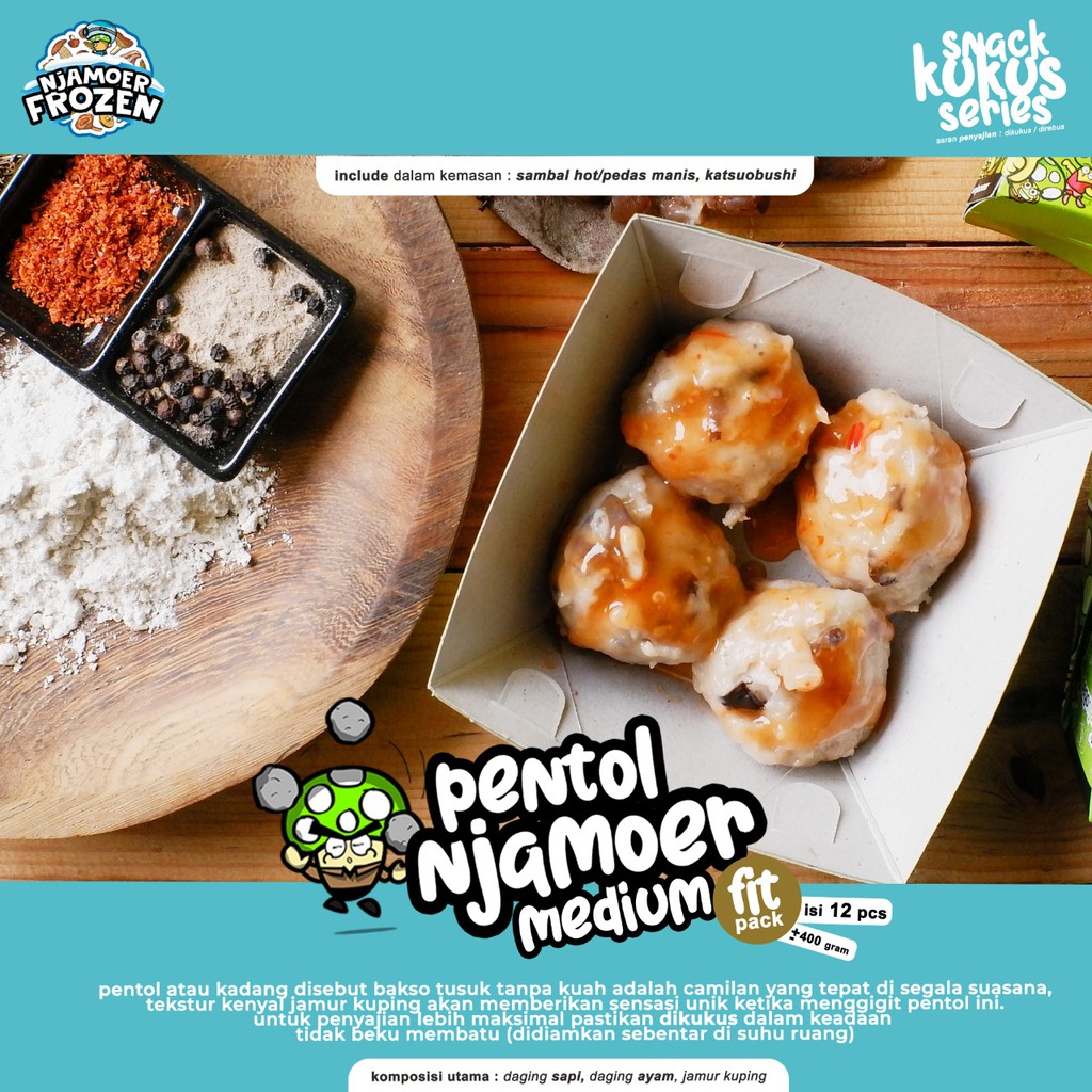 

PENTOL NJAMOER MEDIUM SIZE (12pcs) (Jamur Kuping)