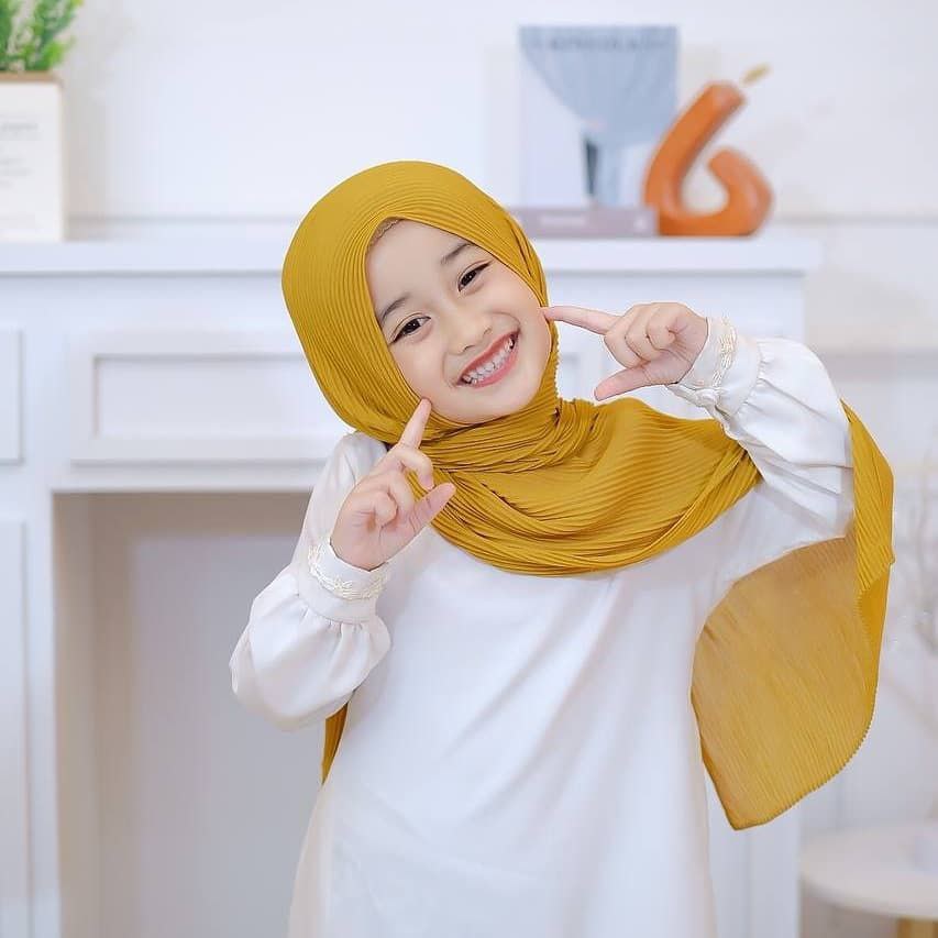 Pashmina Tali Plisket Anak / pashmina plisket anak / nadia kids