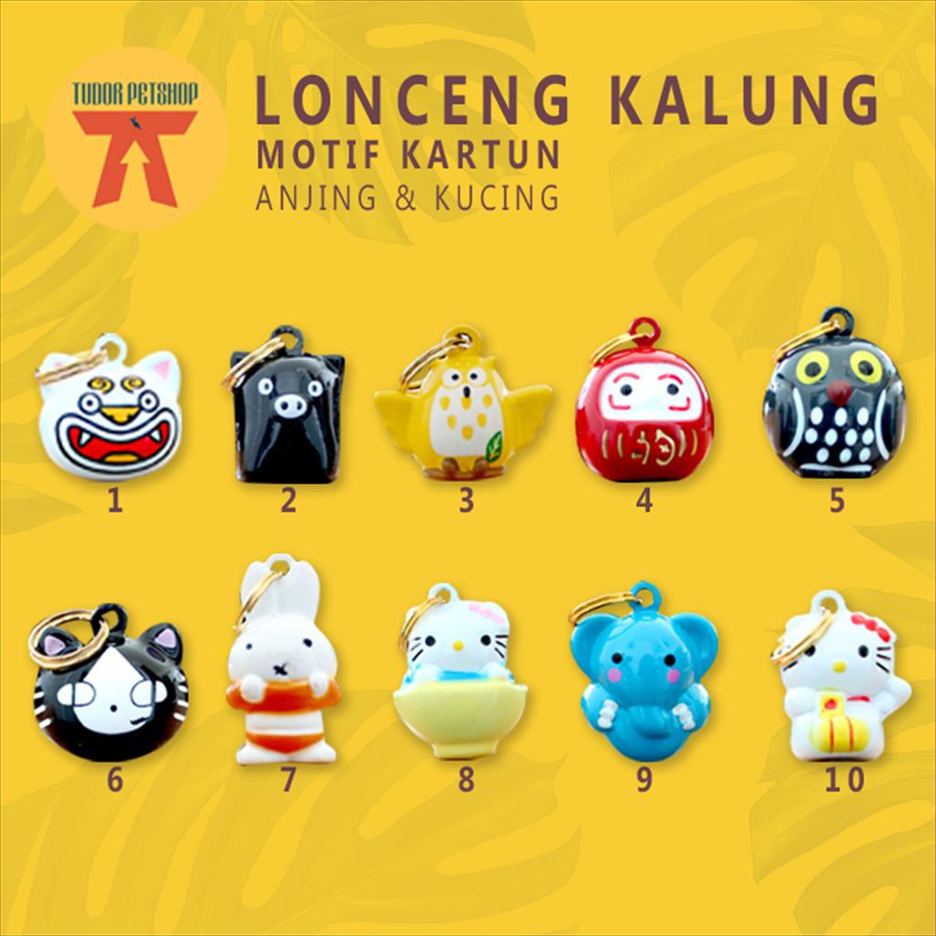 LONCENG KALUNG Kucing BELL CARTOON WITH GOLD RING / MOTIF