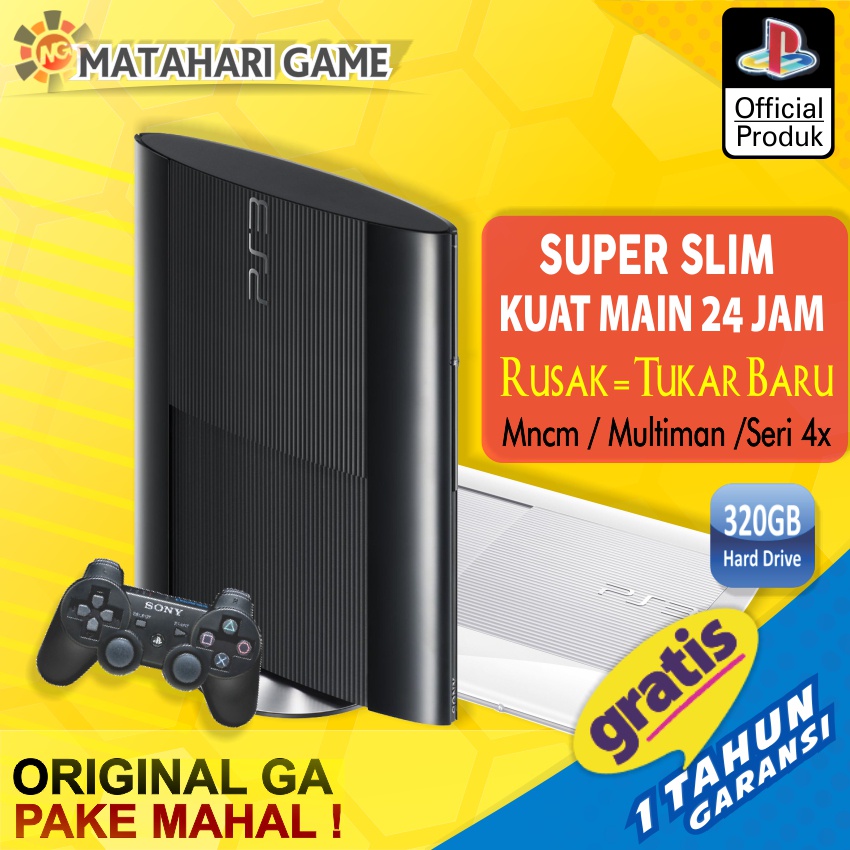 NEW SUPERSLIM - PS3 SuperSlim 320GB Garansi Toko 1 Tahun / Multiman + 2 Stik Oripabrik