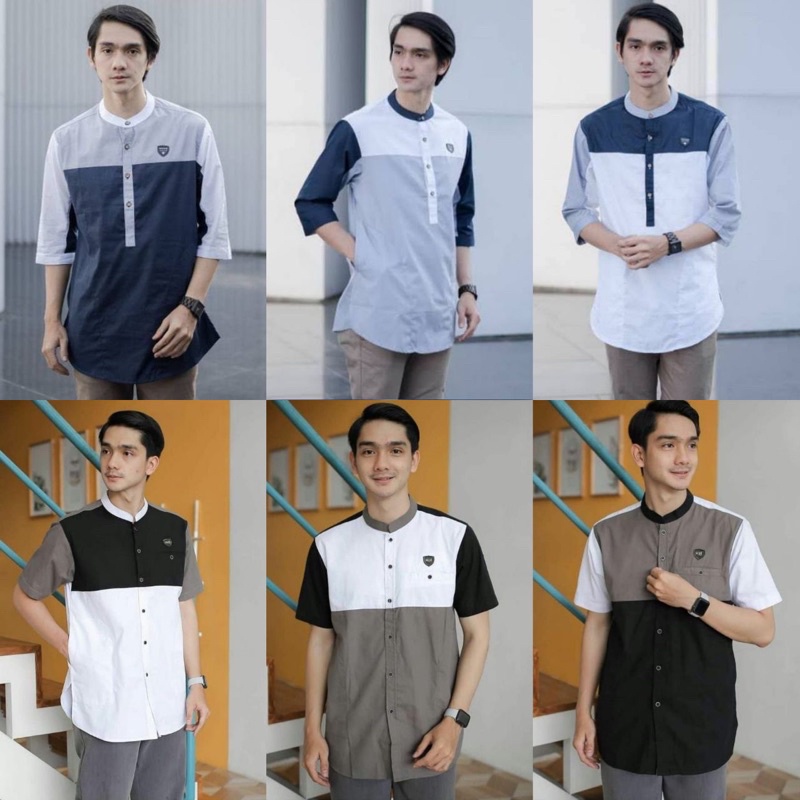 Baju Koko Kurta Dewasa Lengan Pendek Material Catton Adem Serap Keringat