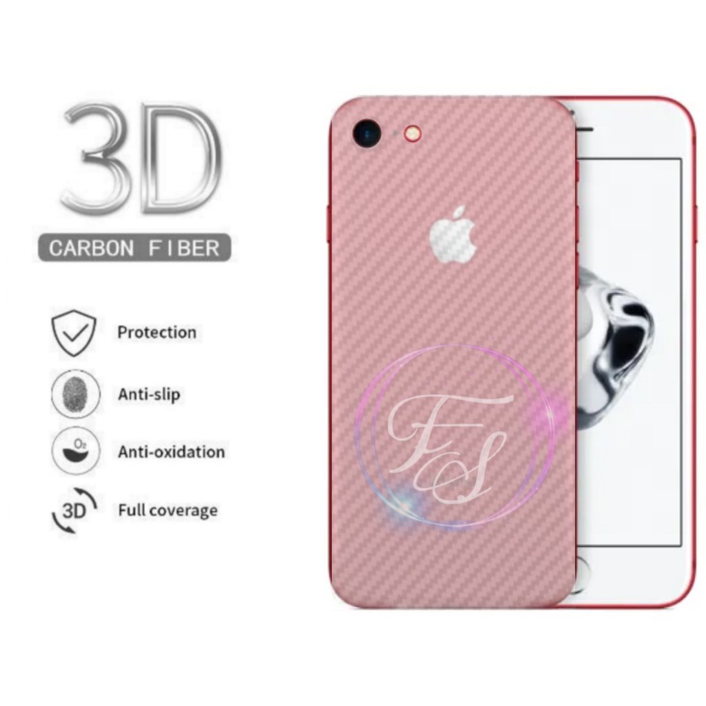 Skin Carbon Transparan Apple Iphone 8 Anti Gores Belakang HP Stiker Anti Jamur Skin Back 3D Film