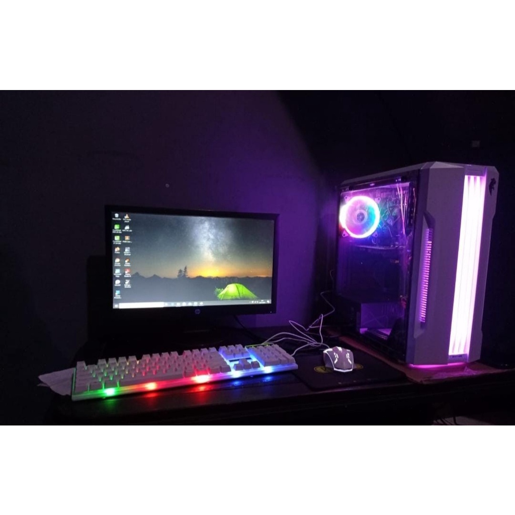 PC GAMING EDITING A8 7650K RAM 8 GB HDD 500 GB VGA R7 2 GB MONITOR 19 INCH FREE USB WIFI MOUSE RGB