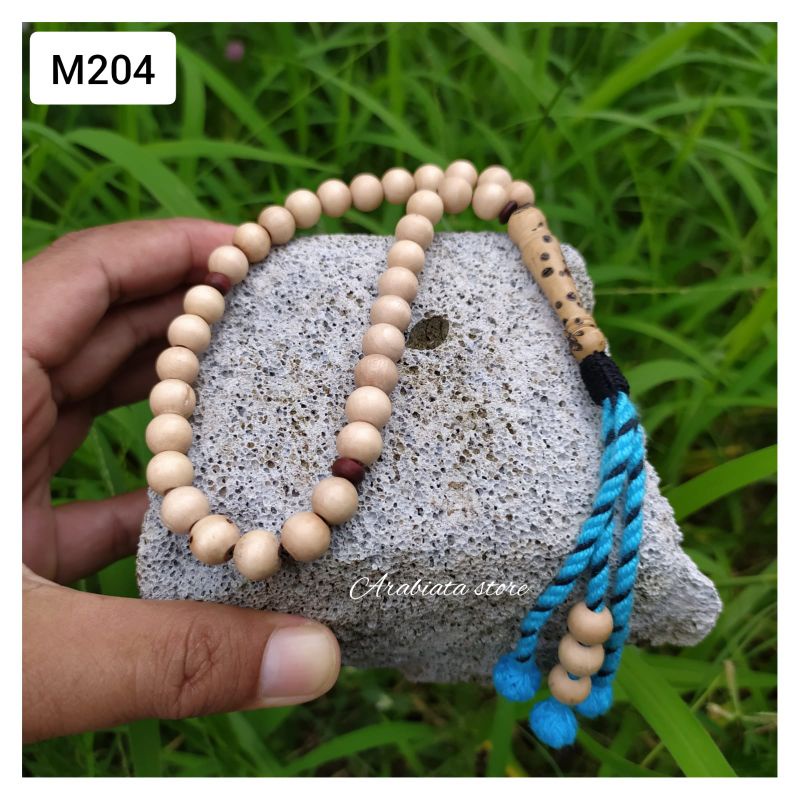 Tasbih Kayu Luz Putih Mix Unab Maroko dan Oud Sholib