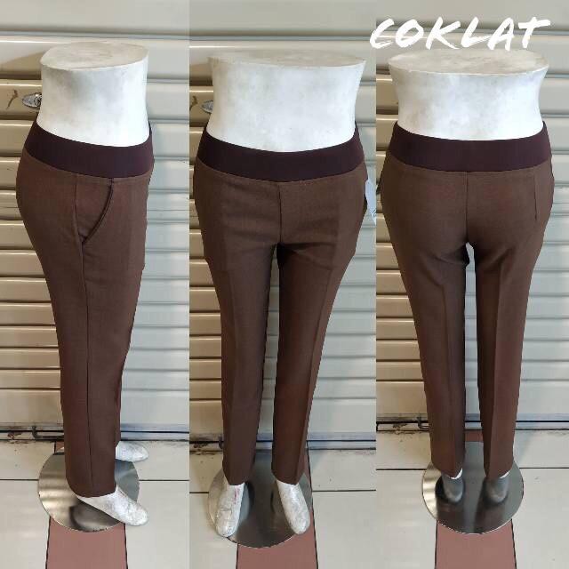 CELANA WANITA PINGGANG KARET SLIMFIT/CELANA FORMAL WANITA/PINGGANG KARET/CELANA BAHAN