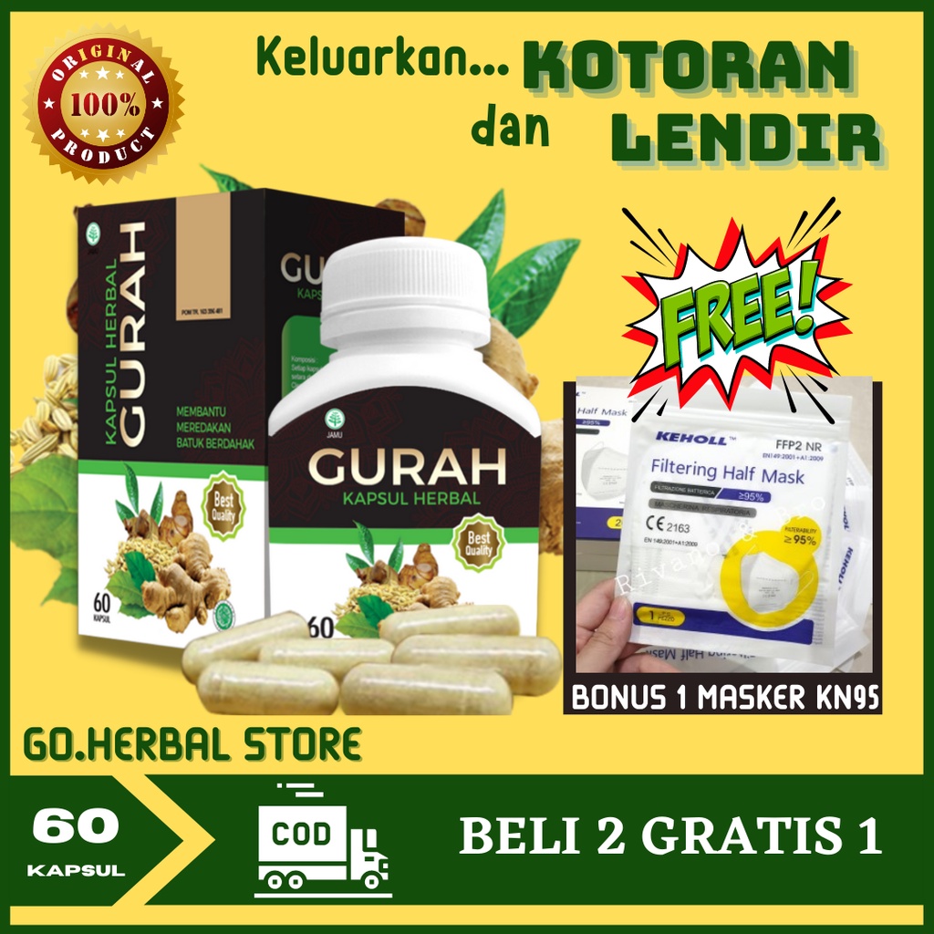 Jual Promo Beli 2 Gratis 1 Kapsul Herbal Gurah Atasi Batuk Berdahak Melegakan Gangguan 9998