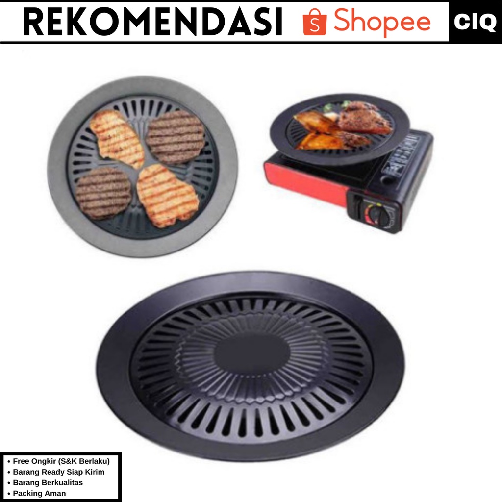 Panggangan Serba Guna BBQ 32cm Anti Lengket Murah - Alat Pemanggang Teflon Portable BBQ Barbeque Ult