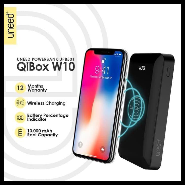 Powerbank 10000Mah Wireless Fast Charge W10 Uneed Original 10000 Mah