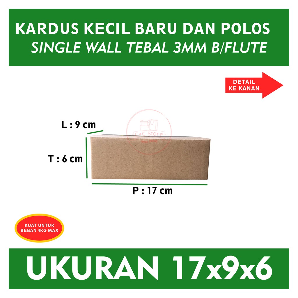 

Kardus Karton Box Polos Corrugated 17x9x6