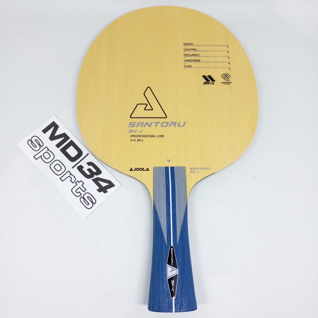 KAYU JOOLA SANTORU 3K-C - Blade / Kayu / Bet pingpong