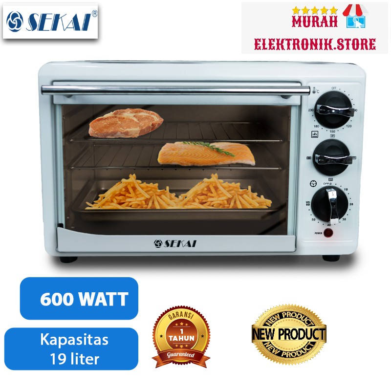 SEKAI Oven Listrik Low Watt/ Pemanggang Makanan Serbaguna 19L - OV-190