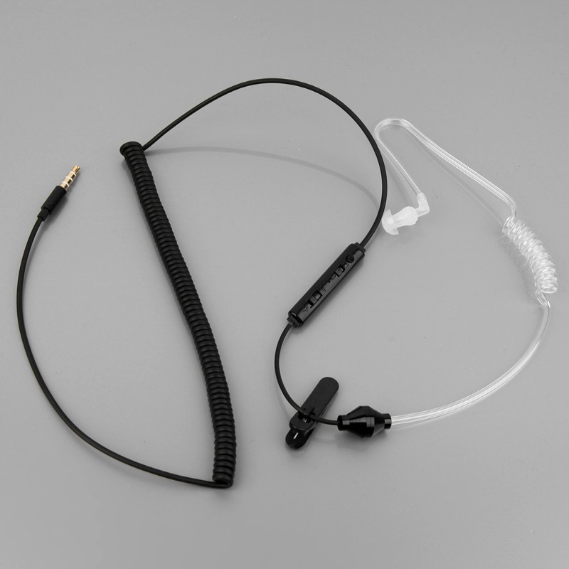 Cre Headset Earphone In-Ear Kabel Spiral Stereo Anti Radiasi Dengan Mic