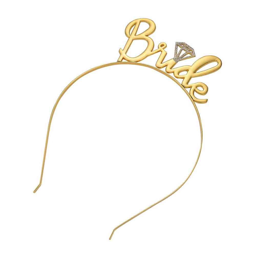 Bando / Headband Metal Tulisan Bride Aksesoris Bridal Shower / Bride To Be