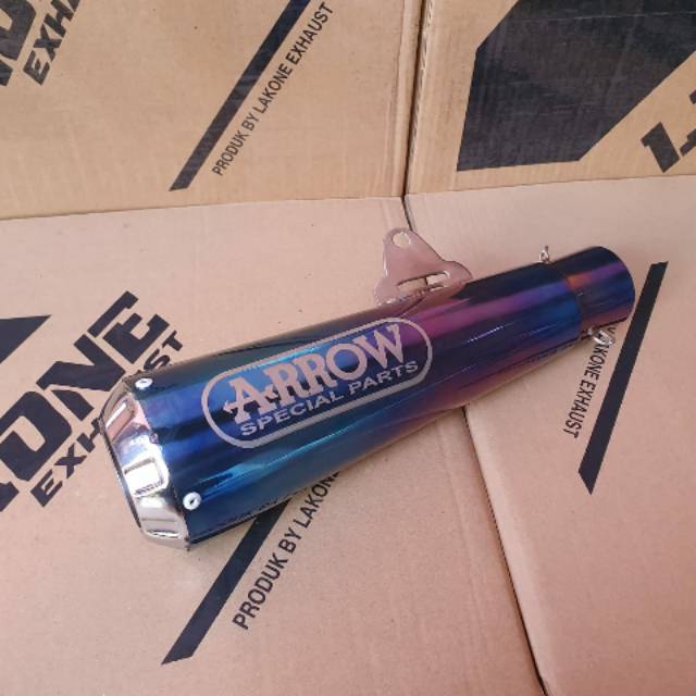 KNALPOT RACING ARROW BLUE SILENCER ONLY universal 2inch 51mm ninja 250 R 250 FI r25 cbr r15 mt25