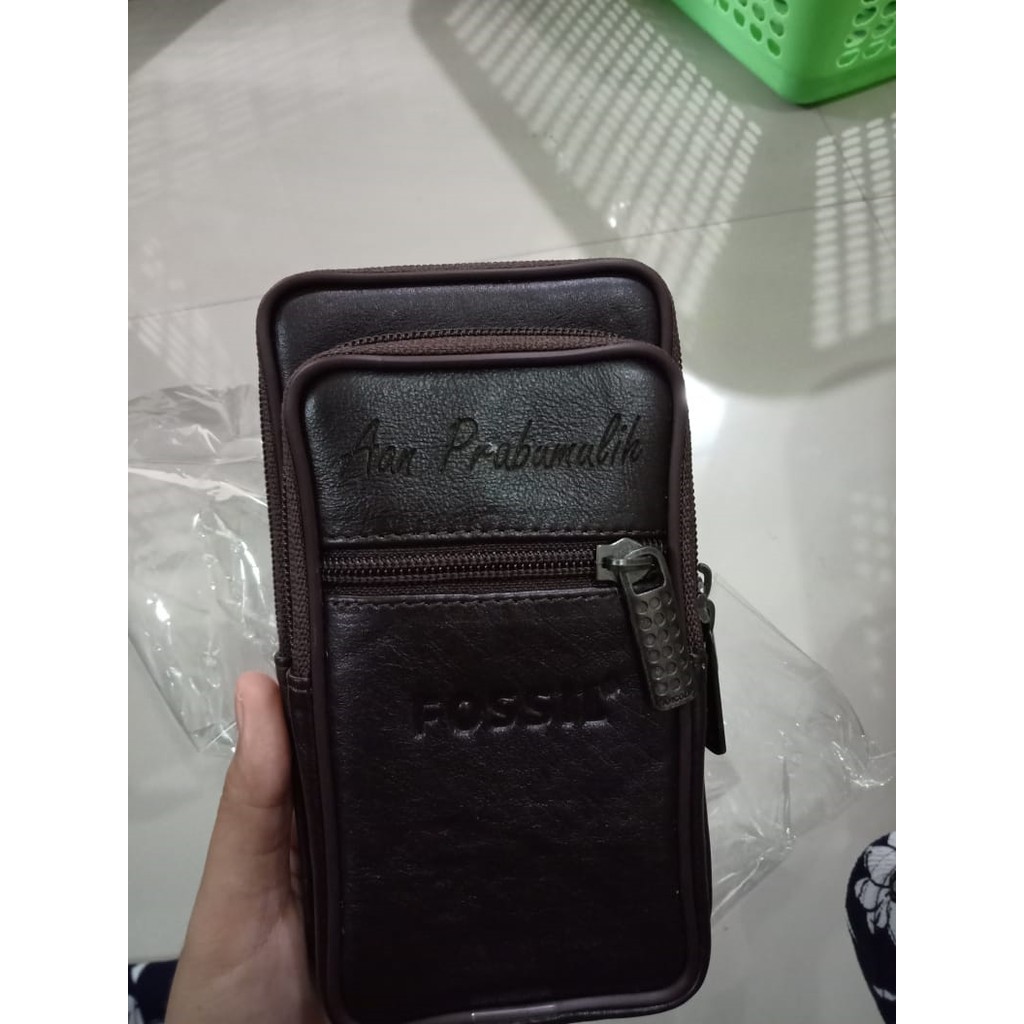 Tas Pinggang Pria Kulit Sapi Asli Gratis Grafir Laser Custom P018