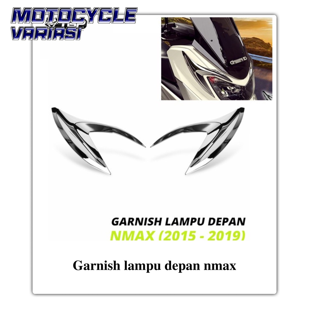 Garnish lampu depan nmax 2015-2019 Black chrome