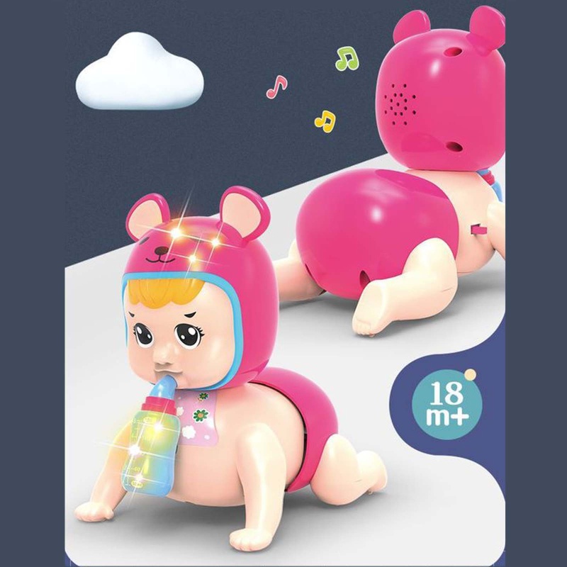 Mary Electric Crawling Baby 6-12 Bulan Mainan Edukasi Bayi Call Mom and Dad Music Light-emitting Crawling Dolls