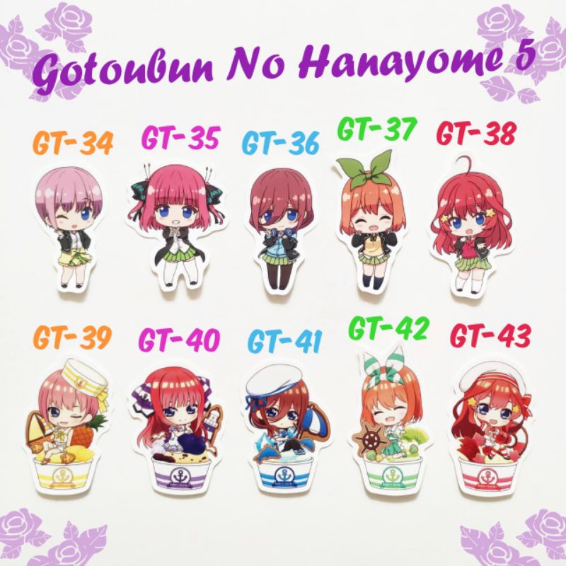 Sticker Anime Gotoubun No Hanayome 5 / 5-toubun Merchandise