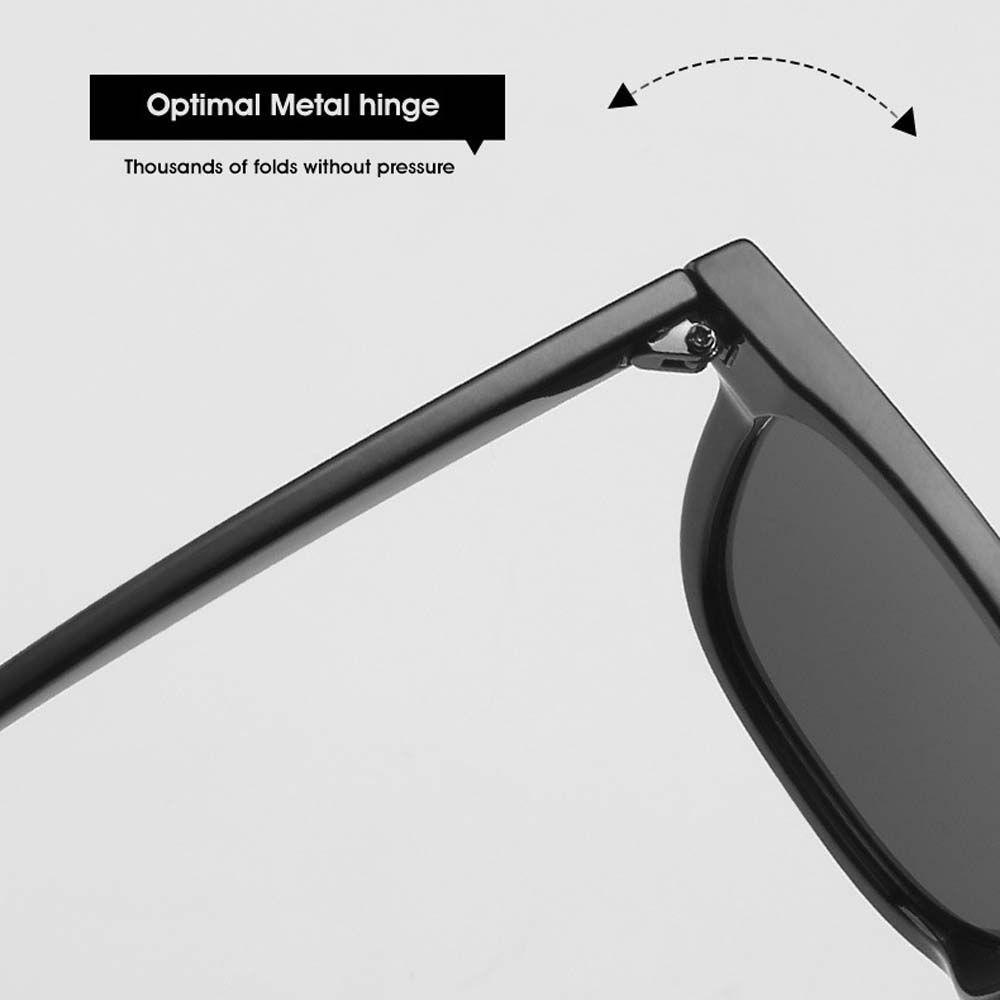 Needway Wanita Kacamata Hitam Trendi Cowok Vintage Bingkai Besar Coklat Beras Kuku Berbentuk Kotak Hitam Pria Sunglasses