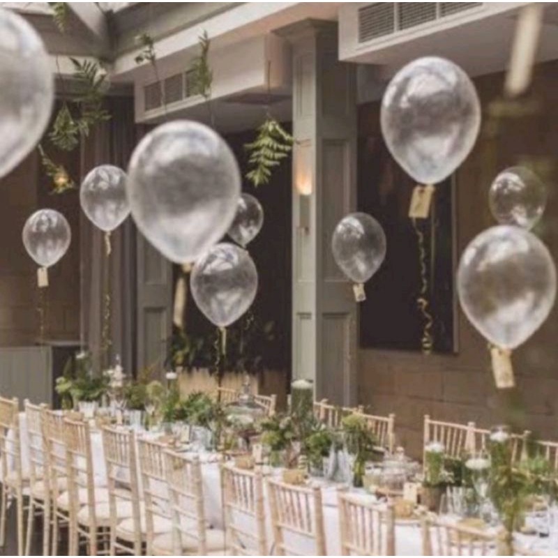 Balon Latex Transparan 12 inch/ Balon Bening / Balon Ulang Tahun