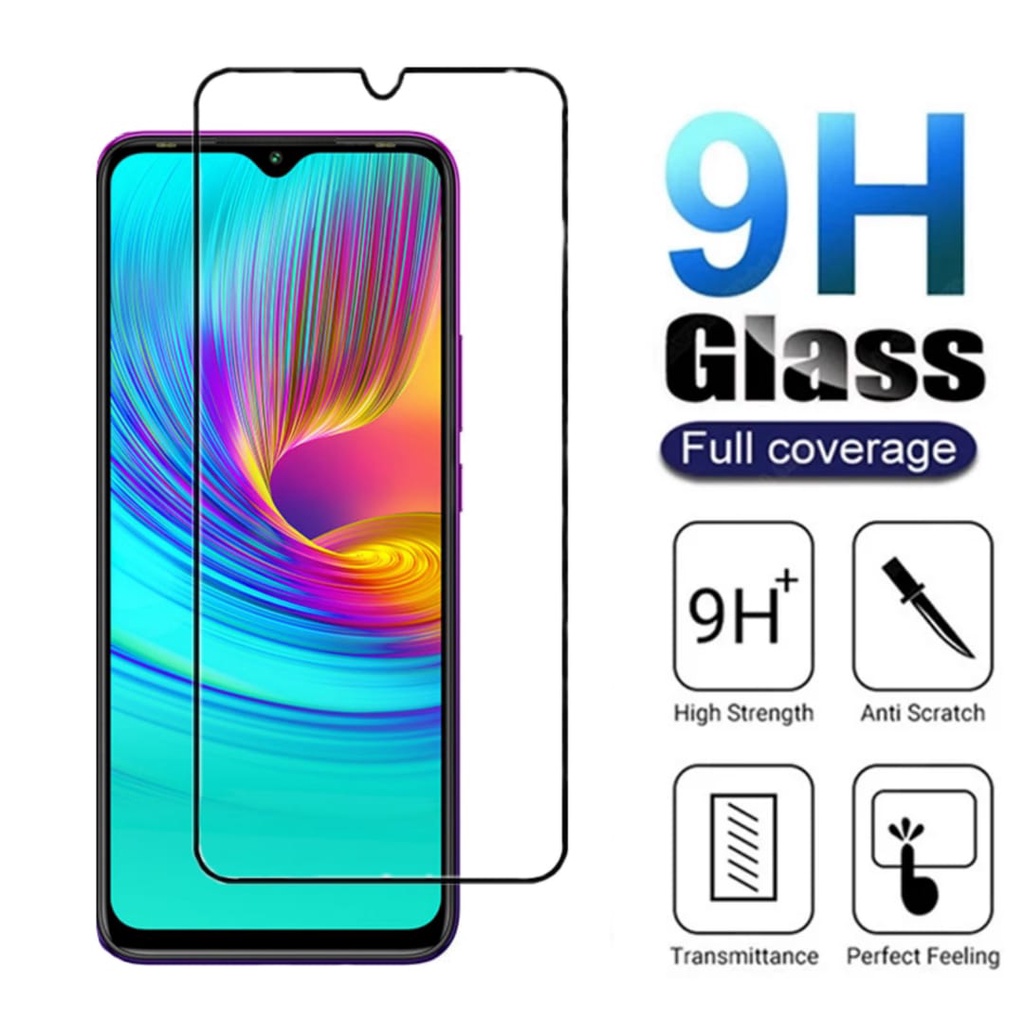 PROMO 2in1 Tempered Glass Infinix Hot 9 Play TG Layar FULL COVER Black Premium Free GarSkin Carbon f