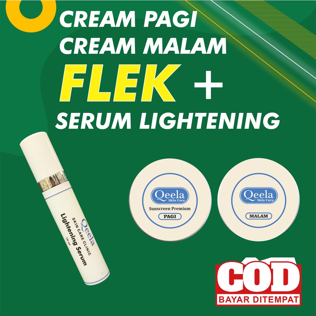 Qeela Skincare - KRIM UNTUK MENGHILANGKAN FLEK HITAM + SERUM LIGHTENING