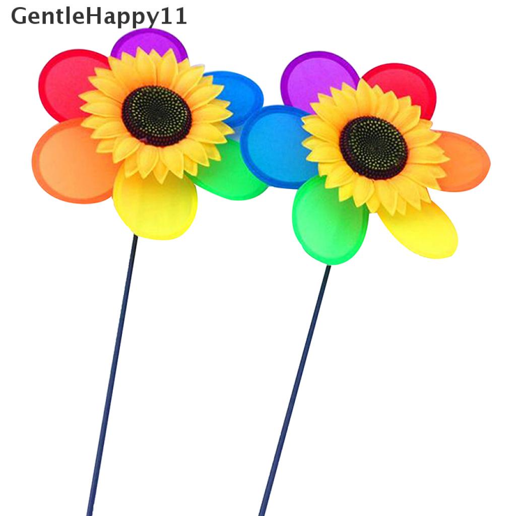 Gentlehappy Mainan Kincir Angin Bentuk Bunga Matahari Warna-Warni Untuk Dekorasi Taman / Outdoor DIY