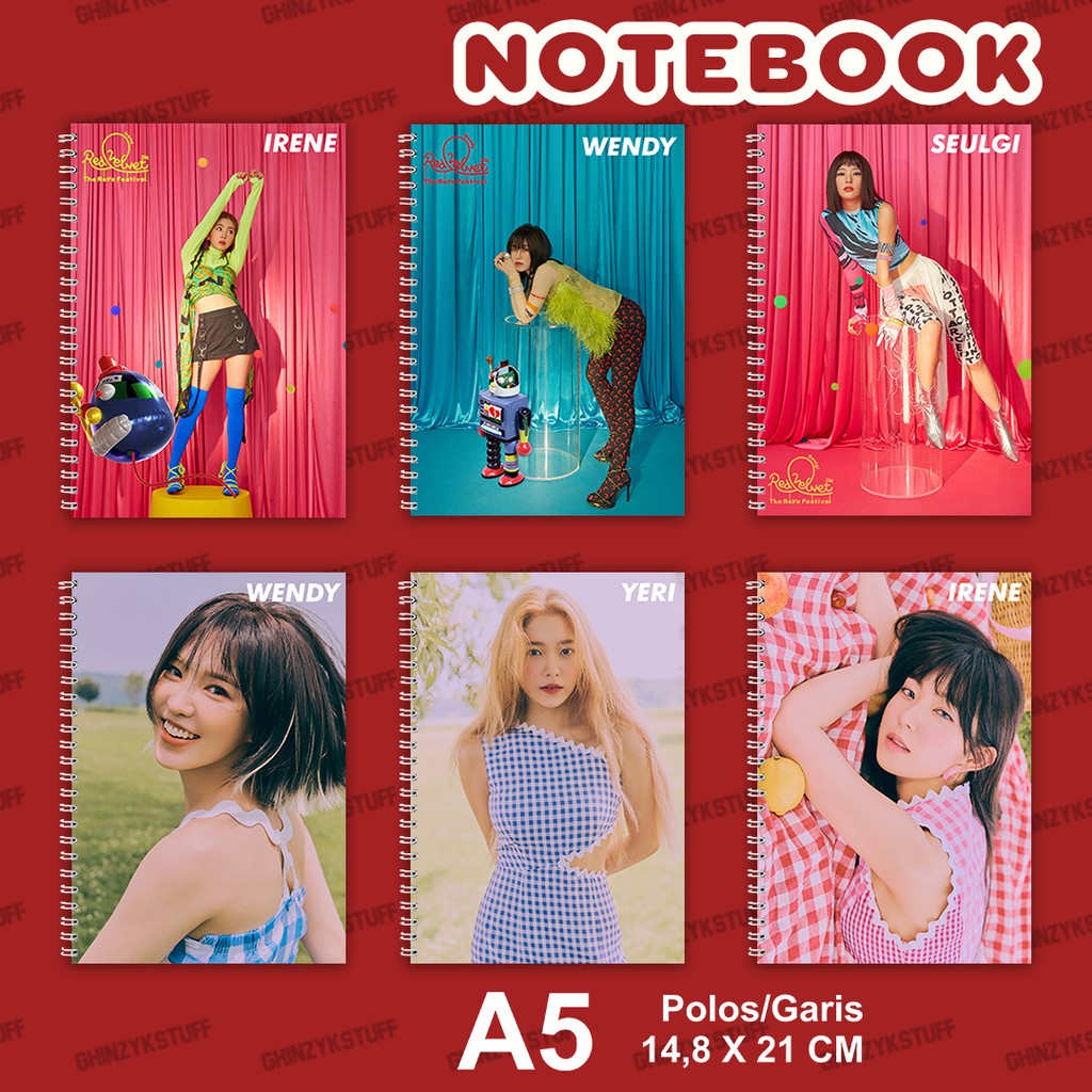 

Notebook KPOP Ukuran A5 14,6 cm x 21 cm Red Velvet The Reve Festival Day