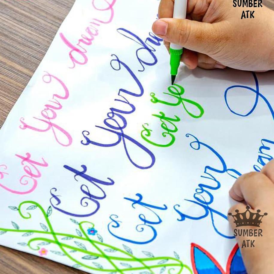 

Ready Stock.. Color Brush Pen / Pena Kuas Warna Joyko CLP-06 / 12 Warna / Color top